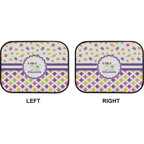 Girl's Space & Geometric Print Car Floor Mats (Back Seat) (Approval)