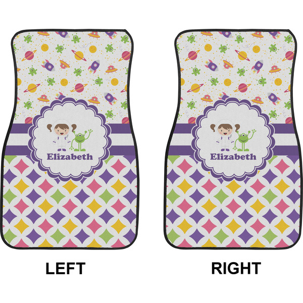 Girl's Space & Geometric Print Car Mat Front - Approval