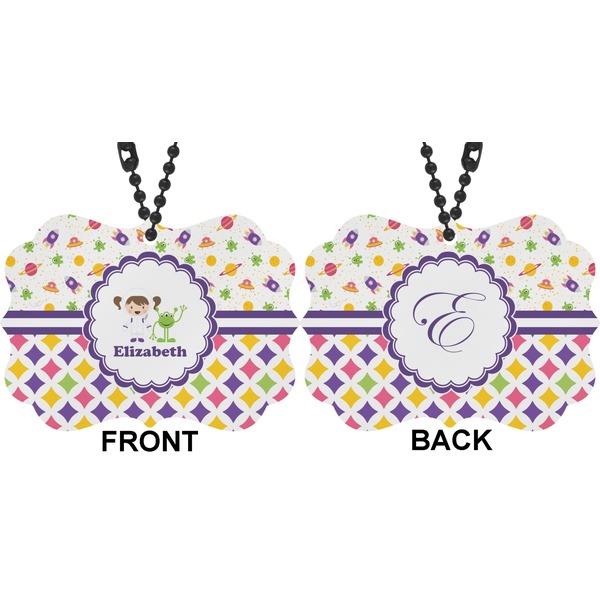 Girl's Space & Geometric Print Car Ornament (Approval)