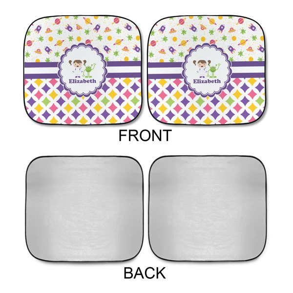 Girl's Space & Geometric Print Car Sun Shades - APPROVAL