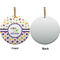 Girl's Space & Geometric Print Ceramic Flat Ornament - Circle Front & Back (APPROVAL)