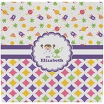 Girl's Space & Geometric Print Ceramic Tile Hot Pad (Personalized)