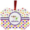 Girl's Space & Geometric Print Christmas Ornament (Front View)