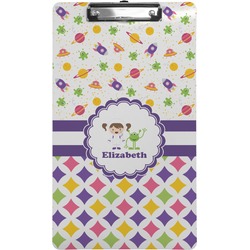 Girl's Space & Geometric Print Clipboard (Legal Size) (Personalized)