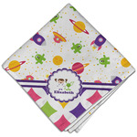 Girl's Space & Geometric Print Cloth Dinner Napkin - Single w/ Name or Text
