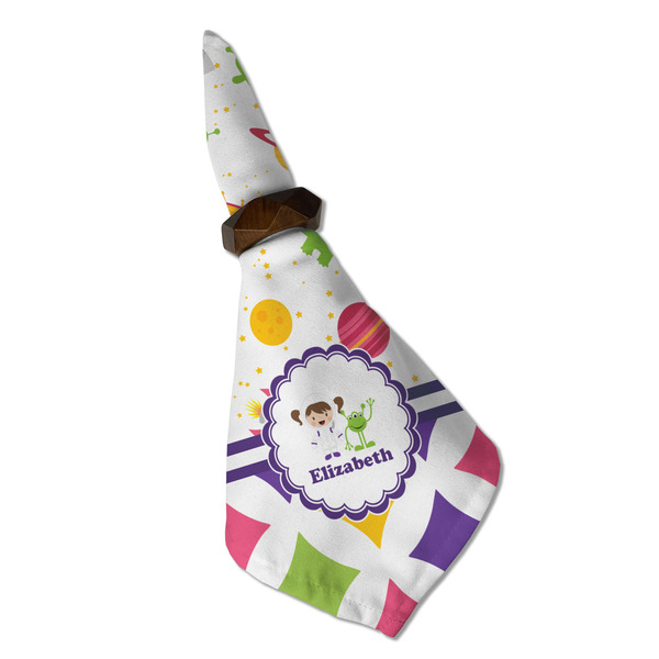 Girl's Space & Geometric Print Cloth Napkins - Personalized Dinner (Folded in Ring) (MAIN)