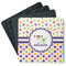 Girl's Space & Geometric Print Square Rubber Backed Coasters - Set of 4 (Personalized)