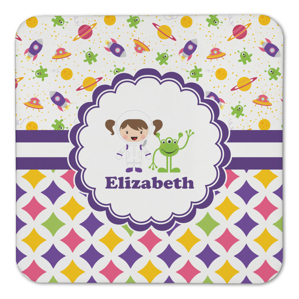Girl's Space & Geometric Print Coaster Set - FRONT (one)