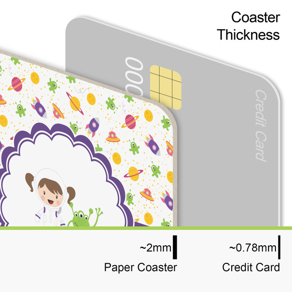 Girl's Space & Geometric Print Coaster Thickness