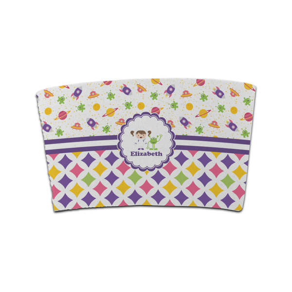 Custom Girl's Space & Geometric Print Coffee Cup Sleeve (Personalized)