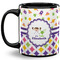Girl's Space & Geometric Print 11 Oz Coffee Mug - Black (Personalized)