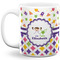 Girl's Space & Geometric Print 11 Oz Coffee Mug - White (Personalized)