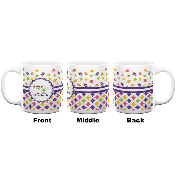 Girl's Space & Geometric Print Coffee Mug - 20 oz - White APPROVAL