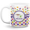 Girl's Space & Geometric Print 20 Oz Coffee Mug - White (Personalized)