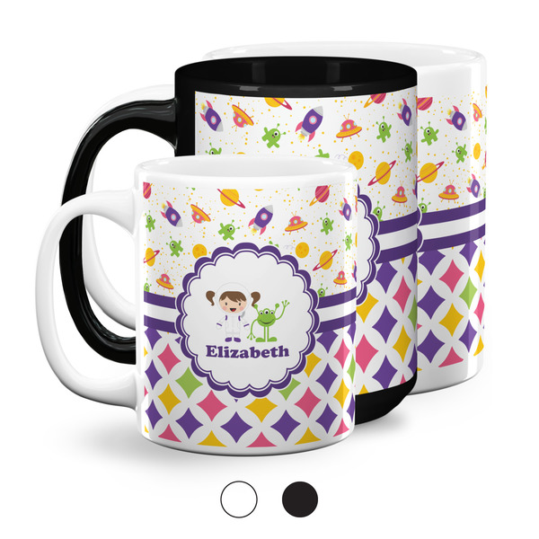 Girl's Space & Geometric Print Coffee Mugs Main