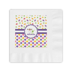 Girl's Space & Geometric Print Coined Cocktail Napkins (Personalized)