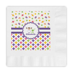 Girl's Space & Geometric Print Embossed Decorative Napkins (Personalized)