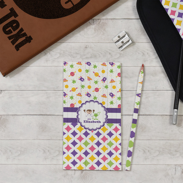 Girl's Space & Geometric Print Colored Pencils - In Context