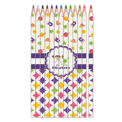 Girl's Space & Geometric Print Colored Pencils (Personalized)
