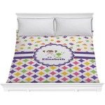 Girl's Space & Geometric Print Comforter - King (Personalized)