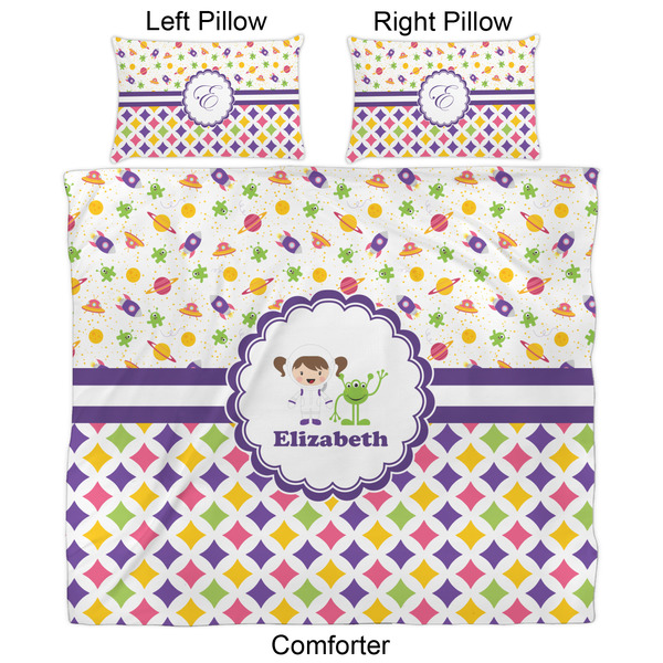 Girl's Space & Geometric Print Comforter Set - King - Approval