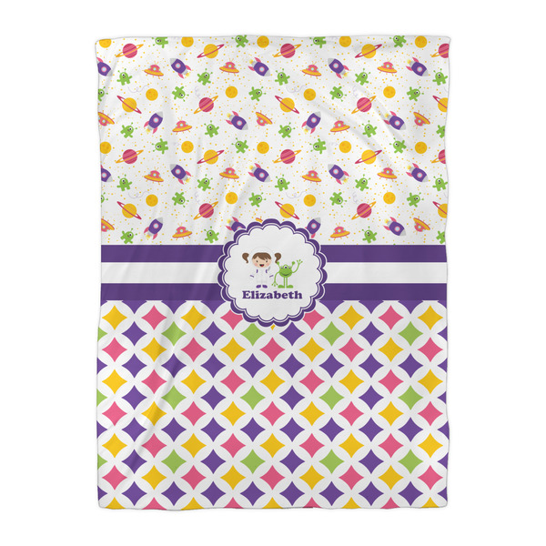 Girl's Space & Geometric Print Comforter - Twin XL - Front