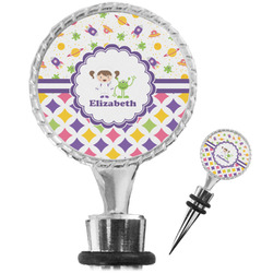 Girl's Space & Geometric Print Wine Bottle Stopper (Personalized)