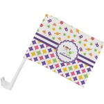 Girl's Space & Geometric Print Car Flag - Small w/ Name or Text