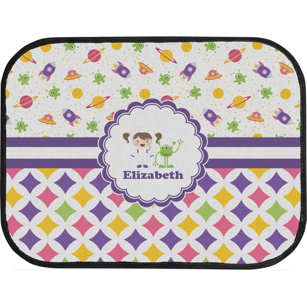 Girl's Space & Geometric Print Custom Car Floor Mats (Back Seat)