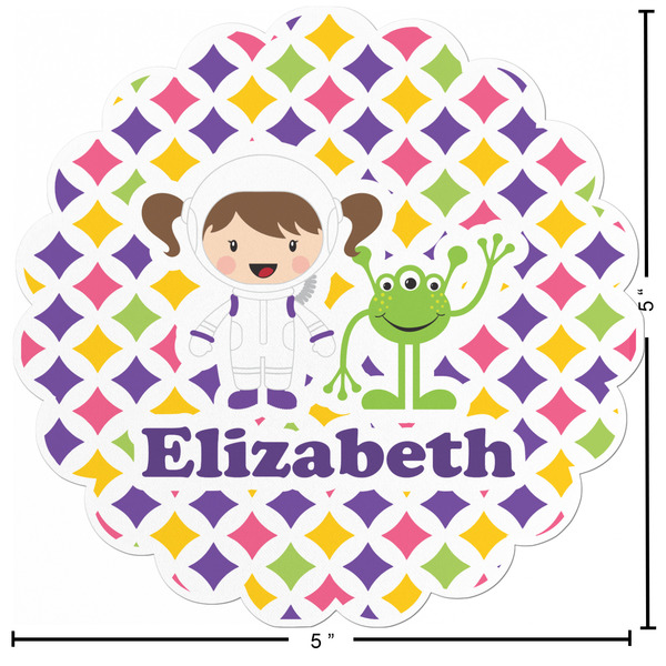 Girl's Space & Geometric Print Custom Shape Iron On Patches - L - APPROVAL