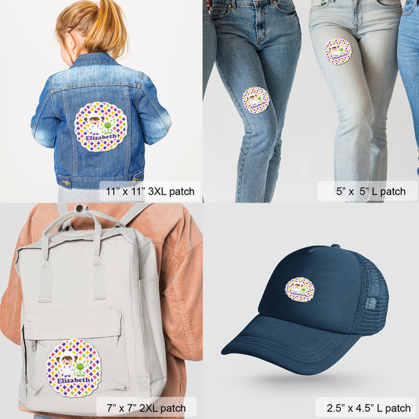 Girl's Space & Geometric Print Custom Shape Iron On Patches - LIFESTYLE