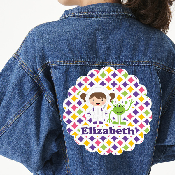 Custom Girl's Space & Geometric Print Twill Iron On Patch - Custom Shape - 3XL (Personalized)