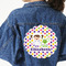 Girl's Space & Geometric Print Twill Iron On Patch - Custom Shape - 3XL (Personalized)