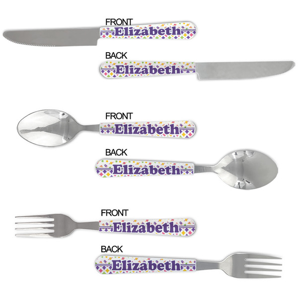 Girl's Space & Geometric Print Cutlery Set - APPROVAL