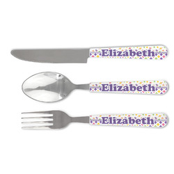 Girl's Space & Geometric Print Cutlery Set (Personalized)