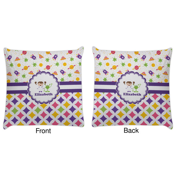 Girl's Space & Geometric Print Decorative Pillow Case - Approval