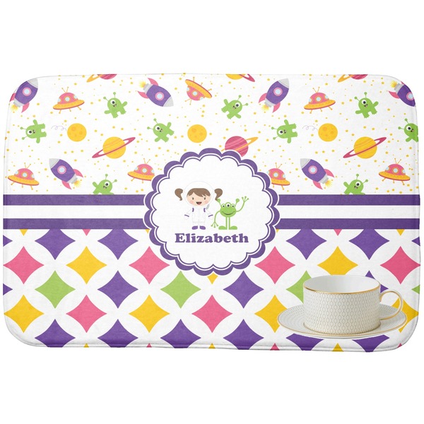 Girl's Space & Geometric Print Dish Drying Mat