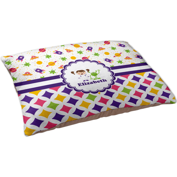 Girl's Space & Geometric Print Dog Bed - Large