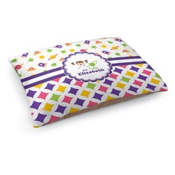 Girl's Space & Geometric Print Dog Bed - Medium w/ Name or Text