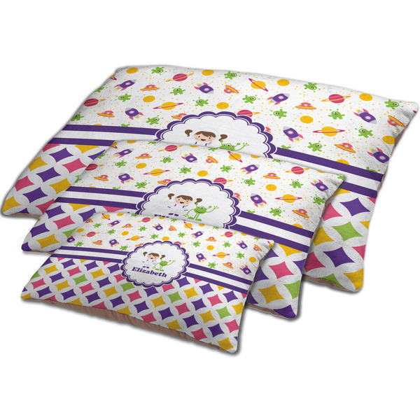 Girl's Space & Geometric Print Dog Beds - MAIN (sm, med, lrg)