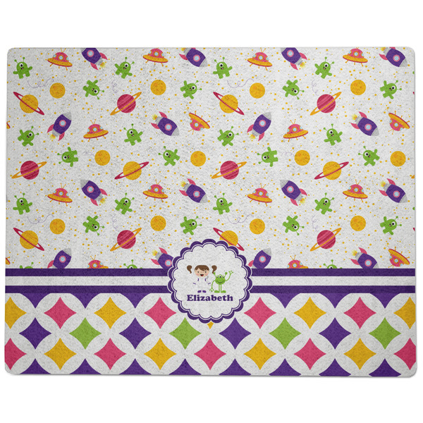 Girl's Space & Geometric Print Dog Food Mat - Large without Bowls