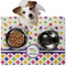 Girl's Space & Geometric Print Dog Food Mat - Medium w/ Name or Text