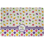 Girl's Space & Geometric Print Dog Food Mat w/ Name or Text