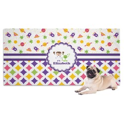 Girl's Space & Geometric Print Dog Towel (Personalized)