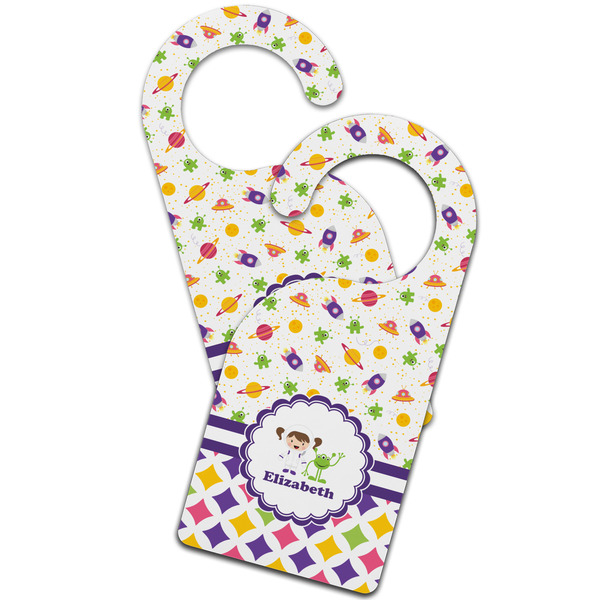 Girl's Space & Geometric Print Door Hanger - MAIN