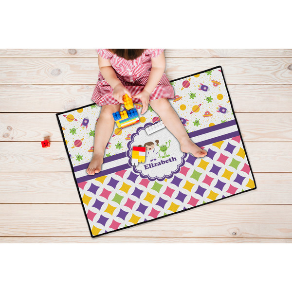 Girl's Space & Geometric Print Door Mats - LIFESTYLE kid
