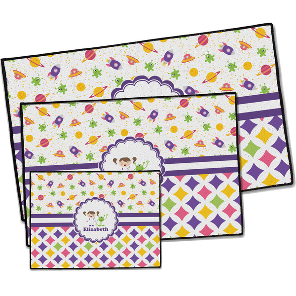 Girl's Space & Geometric Print Door Mats - PARENT MAIN