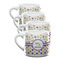 Girl's Space & Geometric Print Double Shot Espresso Mugs - Set of 4 Front