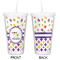 Girl's Space & Geometric Print Double Wall Tumbler with Straw - Approval