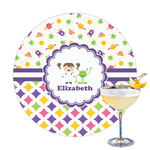 Girl's Space & Geometric Print Printed Drink Topper (Personalized)